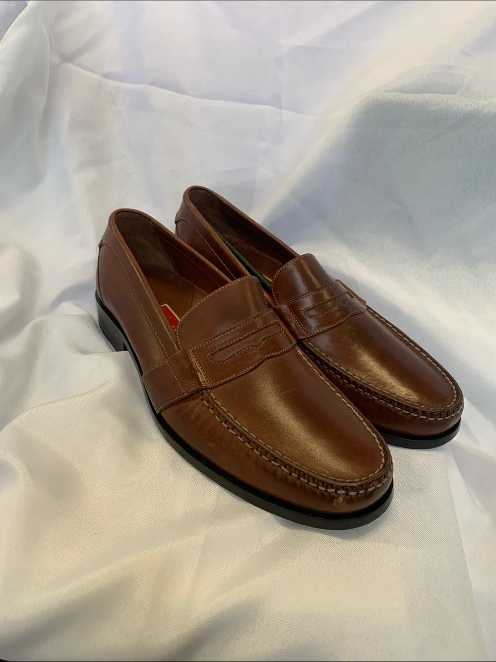 Cole Haan Men's Brown Leather Penny Loafers